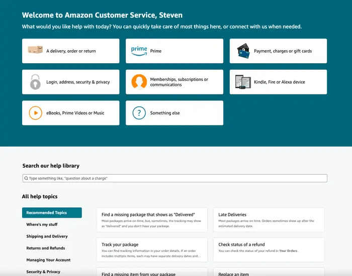 Amazon customer service