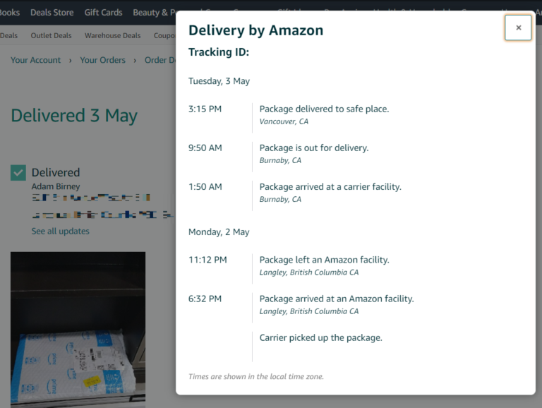 International Amazon Order Tracking