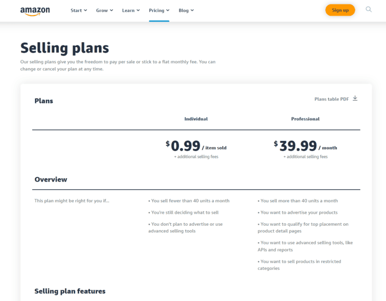 amazon change from professional to individual