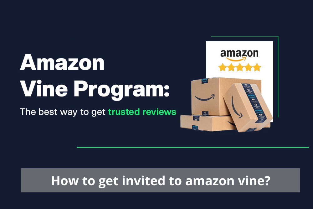 Amazon Vine logo and happy reviewer receiving products