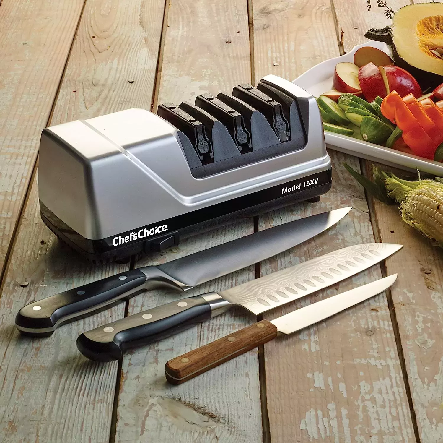 1. Chef’sChoice 15 Trizor XV EdgeSelect Professional Electric Knife Sharpener:

