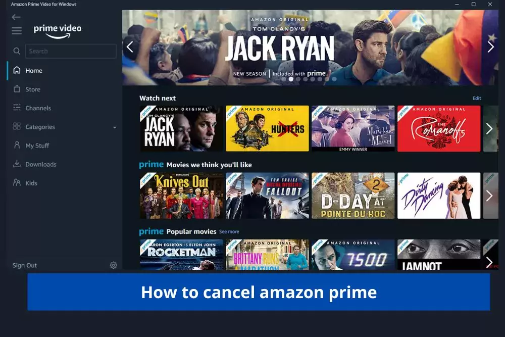 Cancel Amazon Prime subscription screen