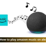 Amazon Echo Dot with Alexa playing music.