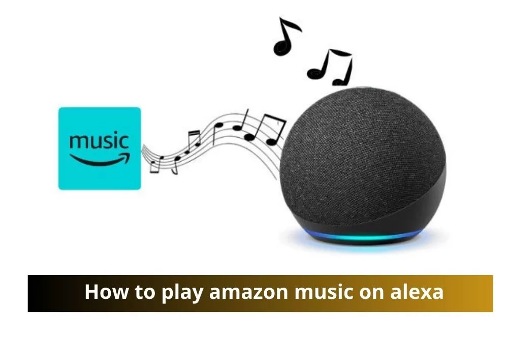 Amazon Echo Dot with Alexa playing music.