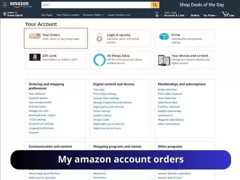 Amazon Account Orders Management