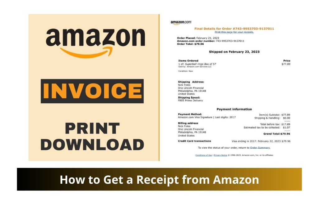how to get a receipt from amazon