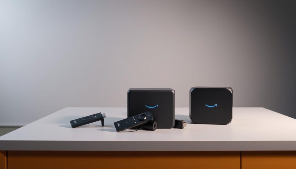 A well-lit and detailed studio shot of an assortment of Amazon Prime Video streaming devices, including the Fire TV Stick, Fire TV Cube, and compatible smart TVs. The devices are arranged neatly on a sleek, modern table against a minimalist backdrop, highlighting their design and functionality. The lighting is crisp and evenly distributed, casting subtle shadows to accentuate the contours of the products. The camera angle is slightly elevated, providing a comprehensive view of the various Prime Video devices and their integration within the Amazon-NBCUniversal content ecosystem. The overall mood is professional, showcasing the seamless connectivity and premium streaming experience offered by these Prime Video-enabled devices. A well-lit and detailed studio shot of an assortment of Amazon Prime Video streaming devices, including the Fire TV Stick, Fire TV Cube, and compatible smart TVs. The devices are arranged neatly on a sleek, modern table against a minimalist backdrop, highlighting their design and functionality. The lighting is crisp and evenly distributed, casting subtle shadows to accentuate the contours of the products. The camera angle is slightly elevated, providing a comprehensive view of the various Prime Video devices and their integration within the Amazon-NBCUniversal content ecosystem. The overall mood is professional, showcasing the seamless connectivity and premium streaming experience offered by these Prime Video-enabled devices.