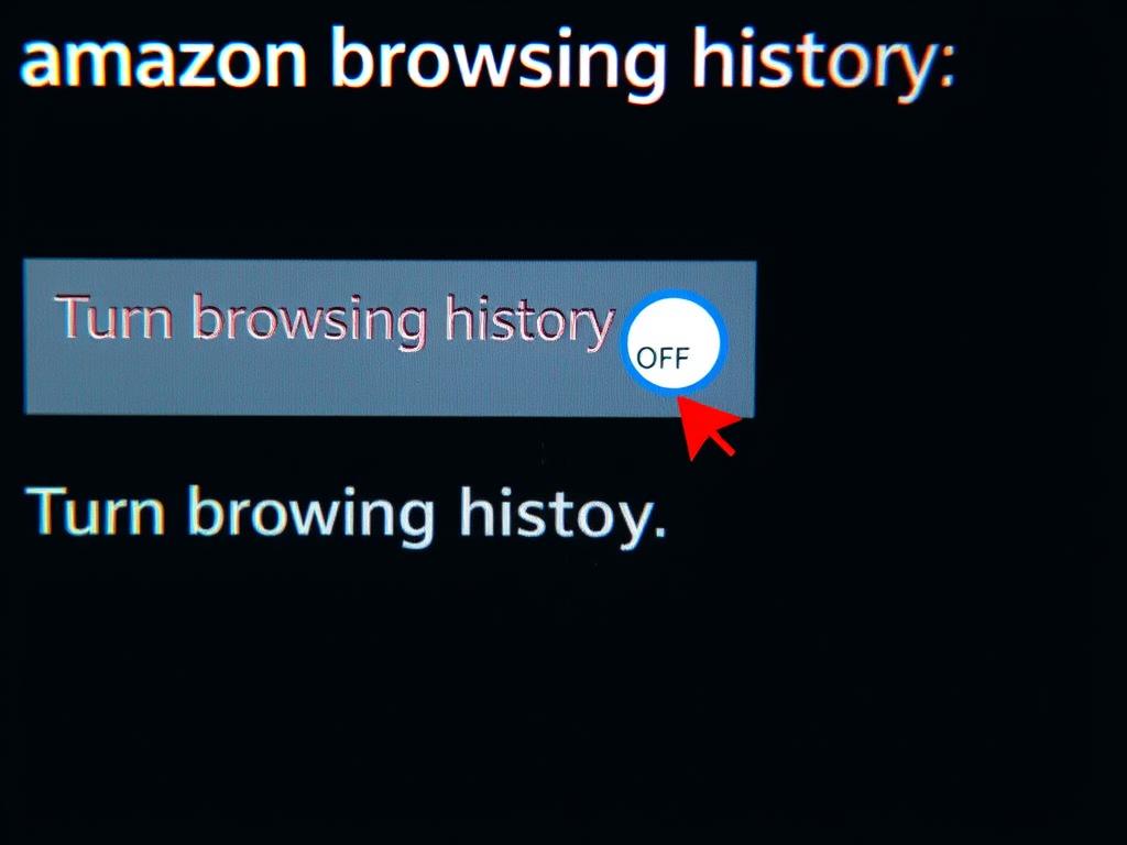 Amazon browsing history settings showing the toggle to turn off history tracking