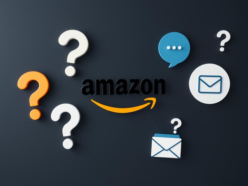 FAQ concept with Amazon customer service questions and answers