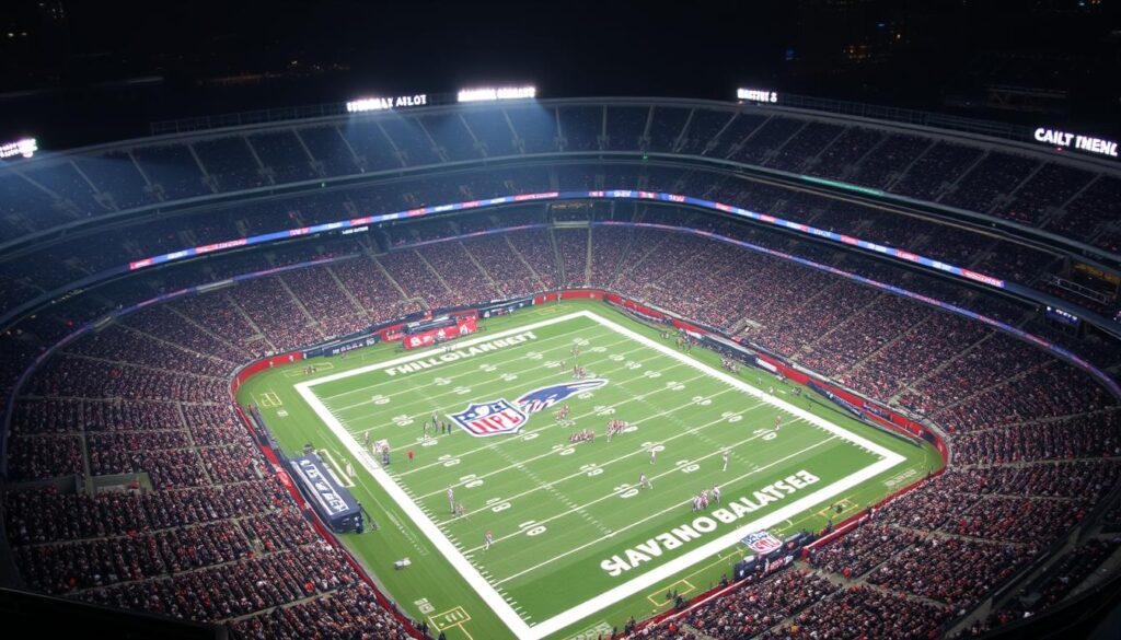 NFL stadium at night during Thursday Night Football game