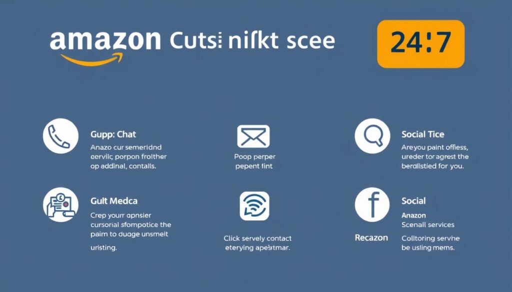 Summary of Amazon customer service contact methods with 24/7 availability highlighted