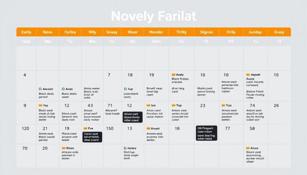 Calendar highlighting Amazon Black Friday key dates and deal periods